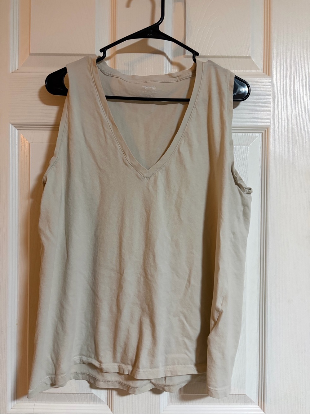Madewell Light Beige V-Neck Sleeveless Tank